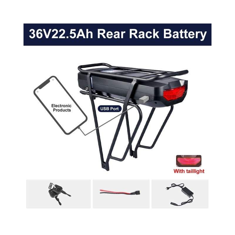 Batterie Lithium-ion support arrière pour vélo électrique  3
