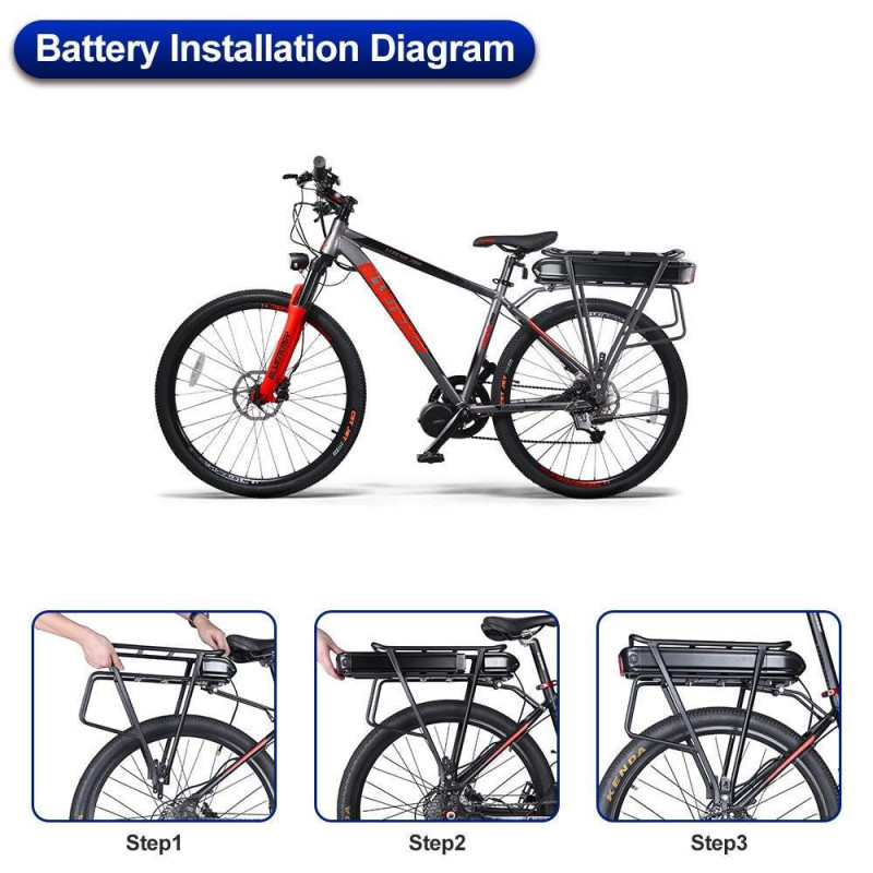 Batterie Lithium-ion support arrière pour vélo électrique  8