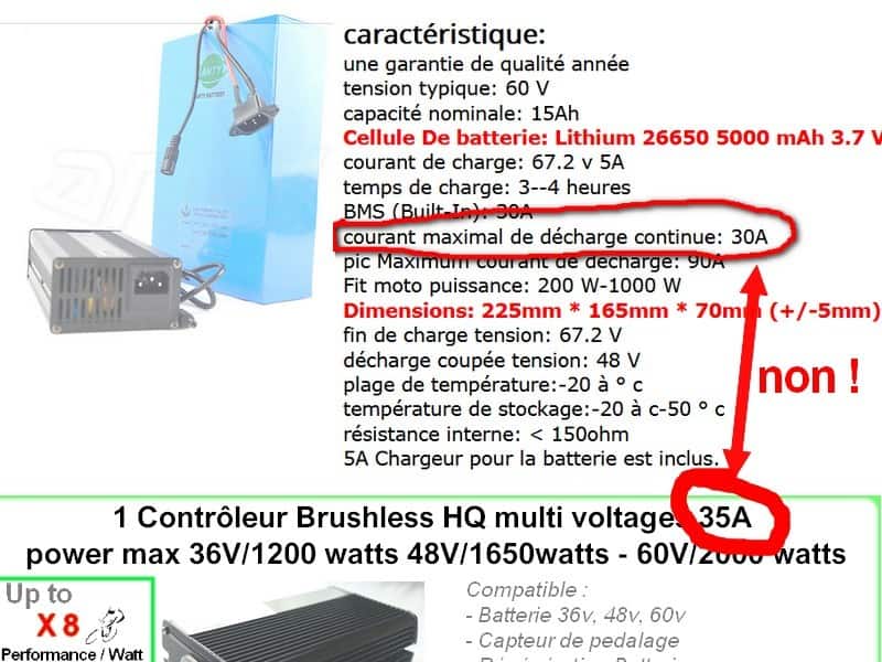 Batterie de kit vélo électrique : guide pour débuter 9 Exemple historique de batterie 60 V 15 Ah