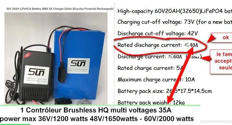 Batterie de kit vélo électrique : guide pour débuter 11 Exemple historique de batterie 60 V 20 Ah